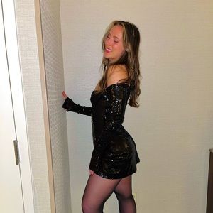 Princess Polly black sequin mini dress